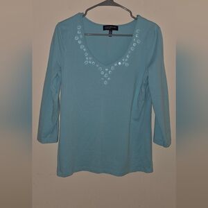 Jones New York Baby Blue Top